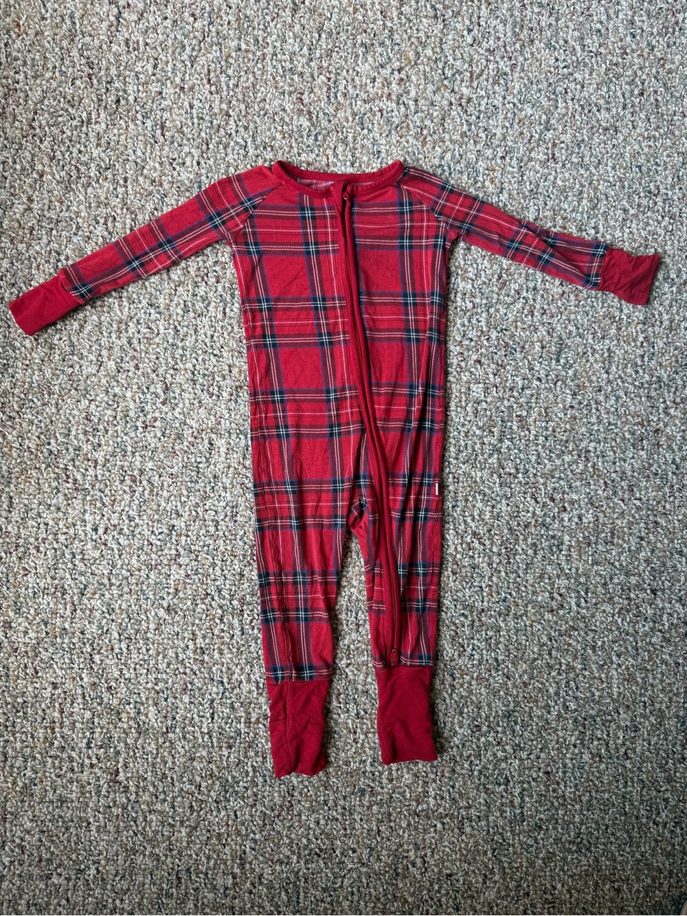 Little Sleepies Red Plaid Footed One-Piece Pajama